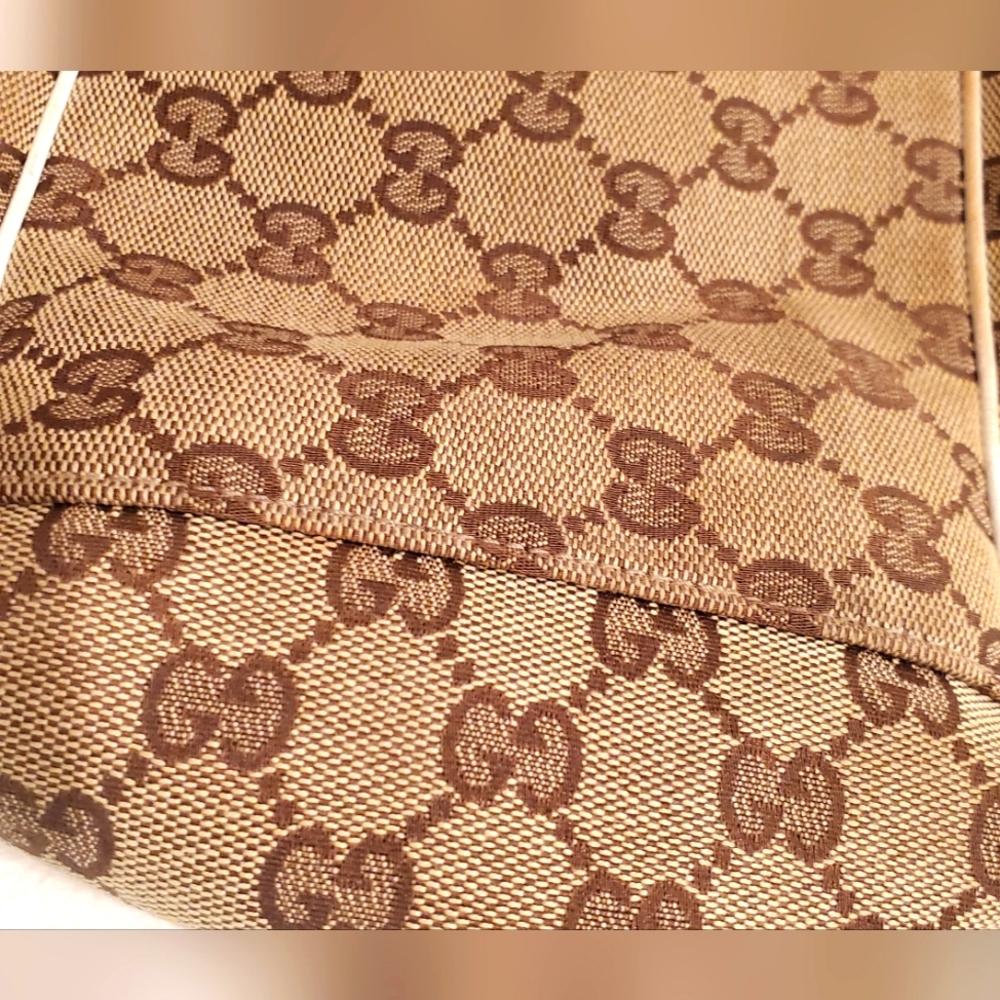 GUCCI - Tote Bag Vintage Monogram  Positano GG -w/silk gucci scarf- AUTHENTIC- - Picture 12 of 12